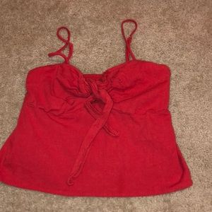 red brandy melville small tie on the front top